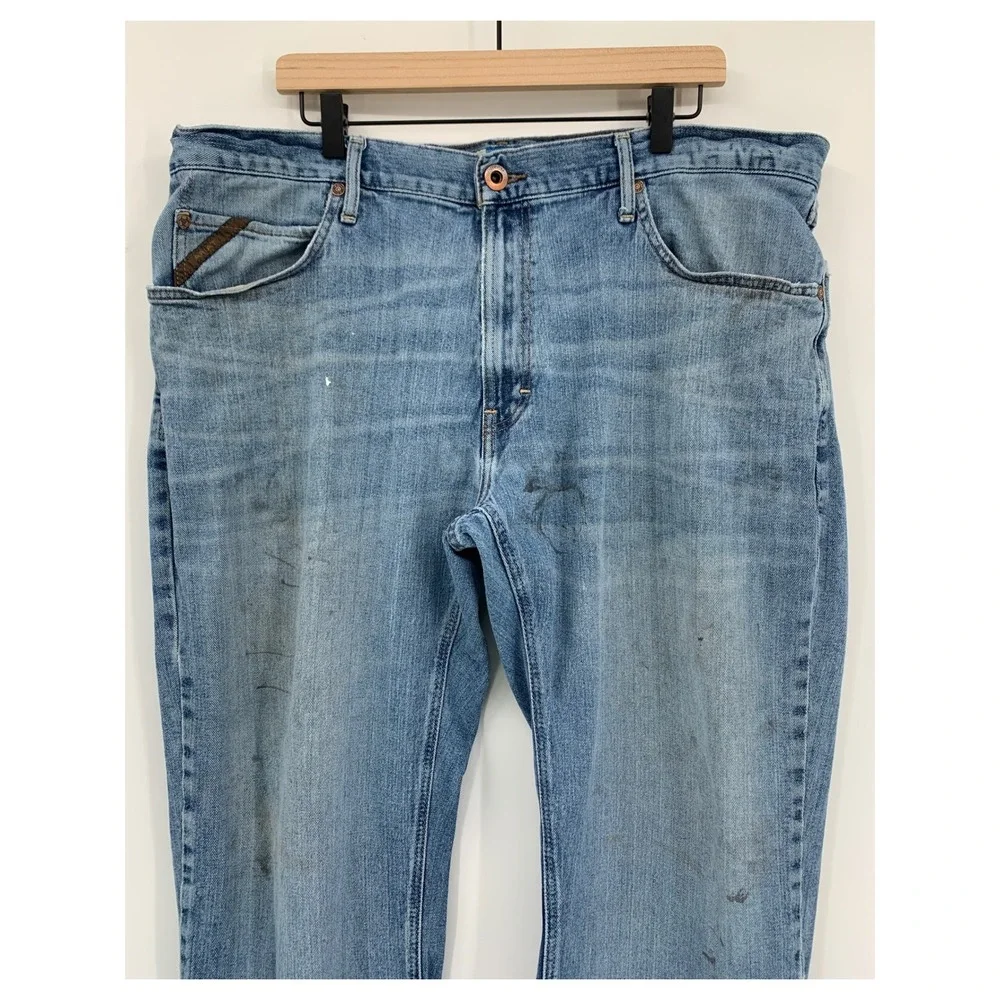 Ariat M2 Jeans Mens 40x32 Blue Relaxed Boot Cut Distressed Workwear Western